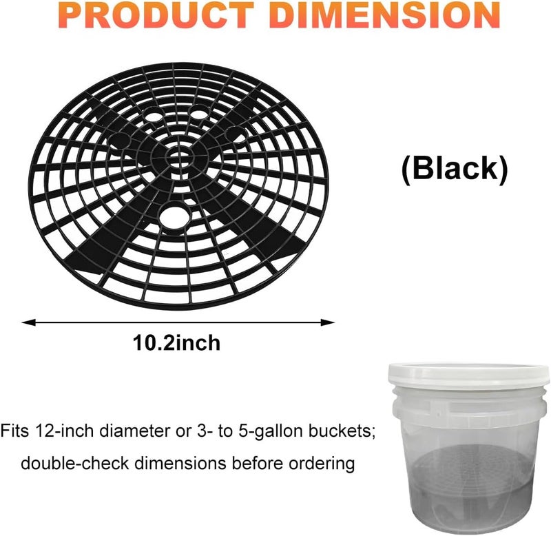 SHMZK Car Wash Bucket Inserts, Auto Detail Dirt Gaurd Bucket Filter Helps Remove Dirt Debris, Dirt Guard Insert Wash Filter Fits 12 Inch Diameter Bucket or 3-5 Gallon Bucket (Black) - Image 2
